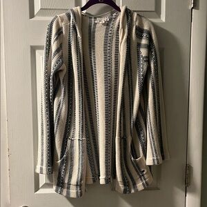 Striped Hooded Cardigan